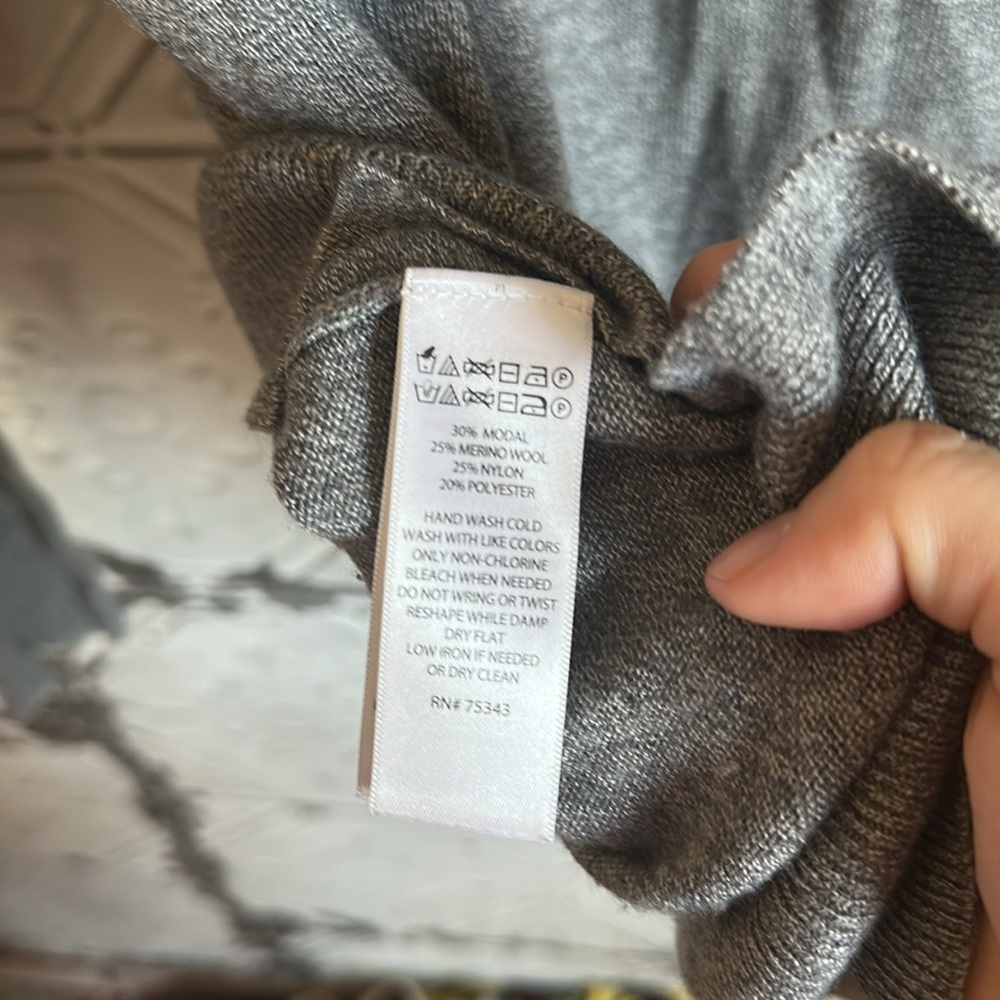 Gray Hooded modal wool blend Sweater - Picture 5 of 5